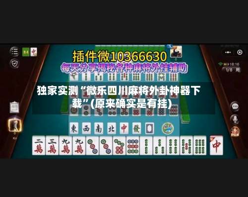 独家实测“微乐四川麻将外卦神器下载	”(原来确实是有挂)-第2张图片
