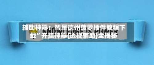 辅助神器：智星德州菠萝插件教程下载”开挂神器{透视辅助}全揭秘-第2张图片