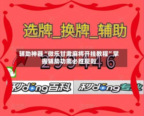 辅助神器“微乐甘肃麻将开挂教程	”掌握辅助功能必胜规则-第3张图片
