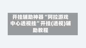 开挂辅助神器“阿拉游戏中心透视挂”开挂(透视)辅助教程-第1张图片