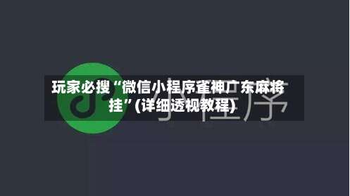 玩家必搜“微信小程序雀神广东麻将挂”(详细透视教程)-第2张图片