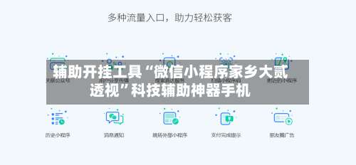 辅助开挂工具“微信小程序家乡大贰透视”科技辅助神器手机-第3张图片