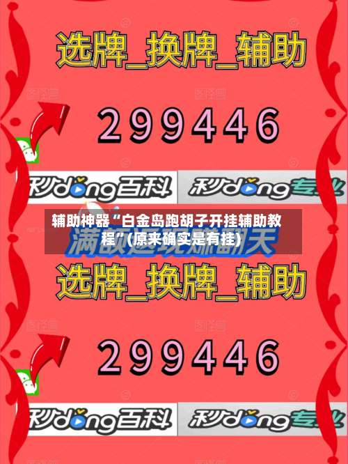 辅助神器“白金岛跑胡子开挂辅助教程”(原来确实是有挂)-第1张图片