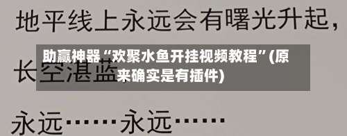 助赢神器“欢聚水鱼开挂视频教程”(原来确实是有插件)-第2张图片