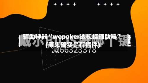 辅助神器“wepoker透视挂辅助器	”(原来确实是有插件)-第1张图片