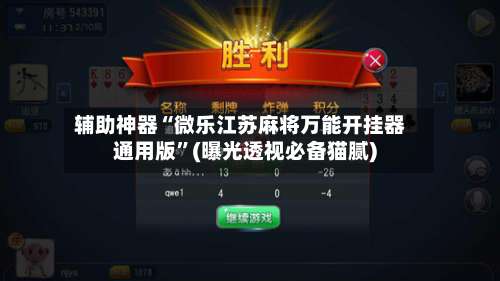 辅助神器“微乐江苏麻将万能开挂器通用版	”(曝光透视必备猫腻)-第2张图片