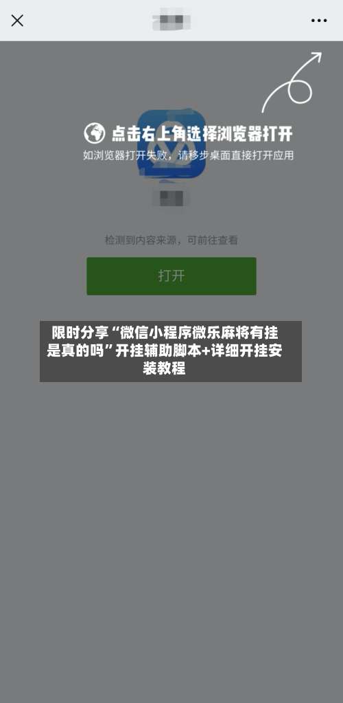 限时分享“微信小程序微乐麻将有挂是真的吗	”开挂辅助脚本+详细开挂安装教程-第2张图片