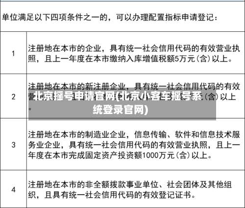 北京摇号申请官网(北京小客车摇号系统登录官网)-第1张图片