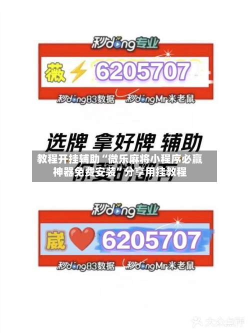 教程开挂辅助“微乐麻将小程序必赢神器免费安装”分享用挂教程-第3张图片