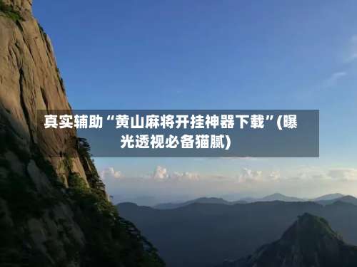 真实辅助“黄山麻将开挂神器下载”(曝光透视必备猫腻)-第1张图片