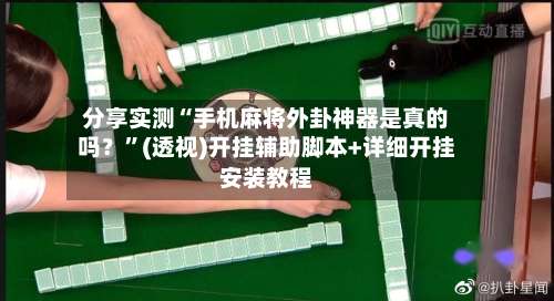 分享实测“手机麻将外卦神器是真的吗？”(透视)开挂辅助脚本+详细开挂安装教程-第3张图片