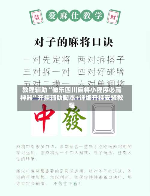 教程辅助“微乐四川麻将小程序必赢神器”开挂辅助脚本+详细开挂安装教程-第2张图片