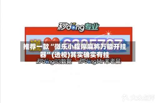 推荐一款“微乐小程序麻将万能开挂器”(透视)其实确实有挂-第1张图片