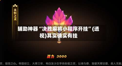 辅助神器“决胜麻将小程序开挂”(透视)其实确实有挂-第3张图片