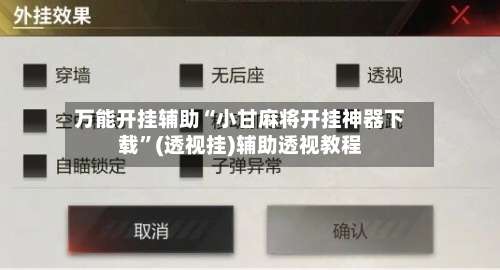 万能开挂辅助“小甘麻将开挂神器下载”(透视挂)辅助透视教程-第2张图片