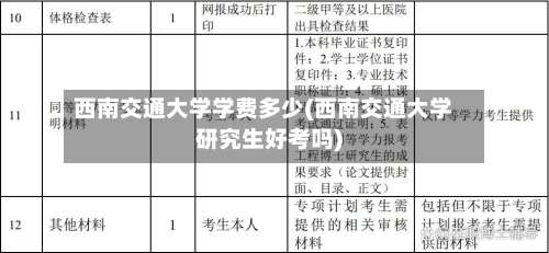 西南交通大学学费多少(西南交通大学研究生好考吗)-第1张图片