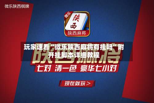 玩家速看“微乐陕西麻将有挂吗”附开挂脚本详细教程-第2张图片