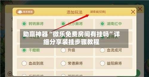 助赢神器“微乐免费房间有挂吗”详细分享装挂步骤教程-第2张图片