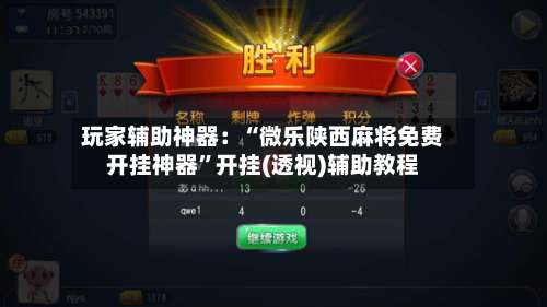 玩家辅助神器：“微乐陕西麻将免费开挂神器”开挂(透视)辅助教程-第2张图片