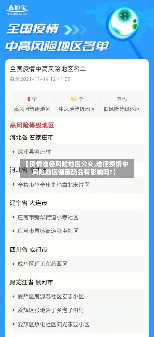 【疫情途径风险地区公交,途径疫情中风险地区健康码会有影响吗?】-第2张图片