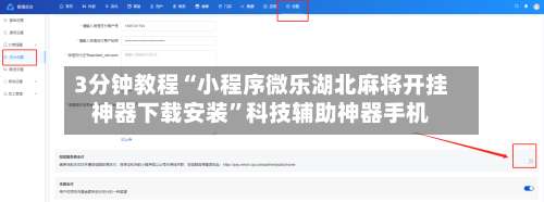 3分钟教程“小程序微乐湖北麻将开挂神器下载安装	”科技辅助神器手机-第2张图片