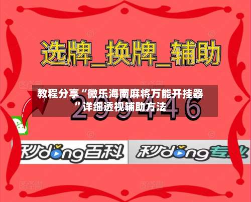 教程分享“微乐海南麻将万能开挂器”详细透视辅助方法-第2张图片