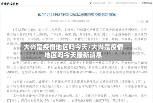 大兴是疫情地区吗今天/大兴是疫情地区吗今天最新消息-第3张图片