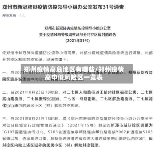 郑州疫情高危地区有哪些/郑州疫情高中低风险区一览表-第2张图片