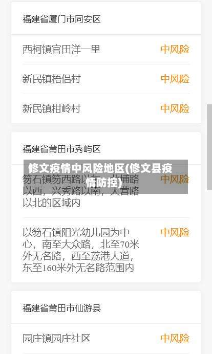 修文疫情中风险地区(修文县疫情防控)-第1张图片