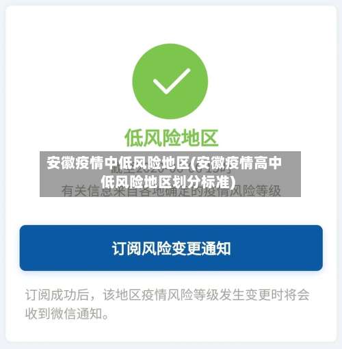 安徽疫情中低风险地区(安徽疫情高中低风险地区划分标准)-第1张图片