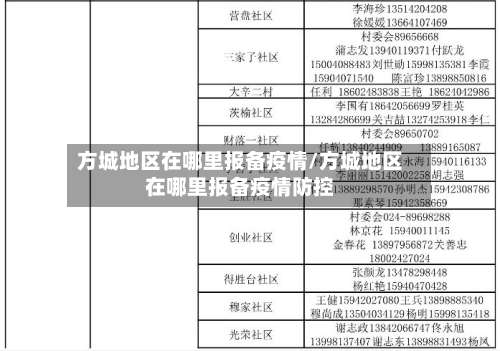 方城地区在哪里报备疫情/方城地区在哪里报备疫情防控-第1张图片