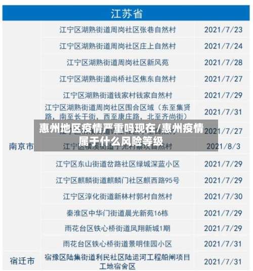惠州地区疫情严重吗现在/惠州疫情属于什么风险等级-第3张图片